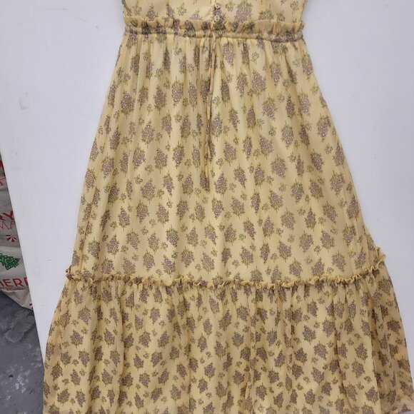 Patrons of Peace Yellow Floral Maxi Dress Size Medium boho - Picture 4 of 12